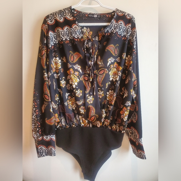 Boohoo Parsley Bodysuit Top - Picture 1 of 4